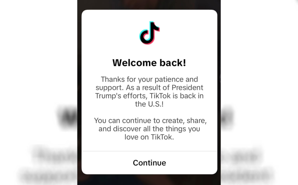 Is TikTok Back Thanks To Trump? Here's What You Need To Know 3 Is TikTok Back Online? Yes, TikTok is back in the U.S. (Image Source: ByteDance)