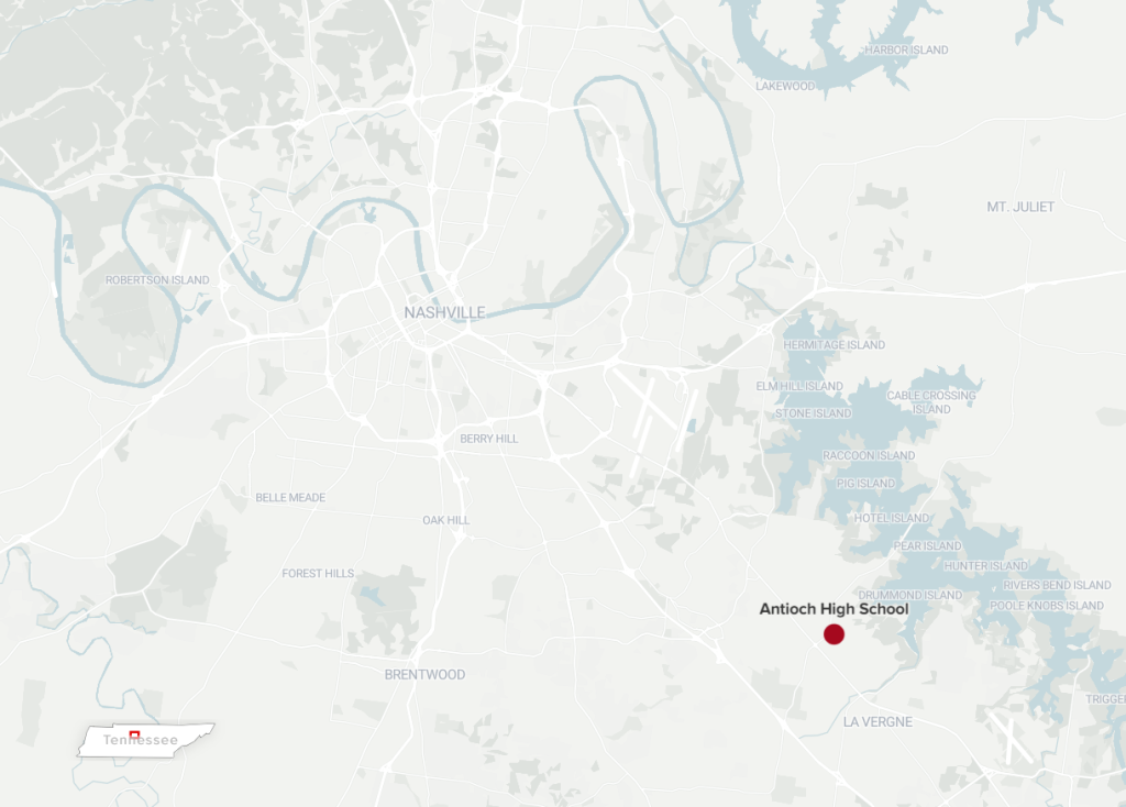 Map of the shooting in Antioch High School, Nashville, Tennessee. (Image Credit: CBS News)