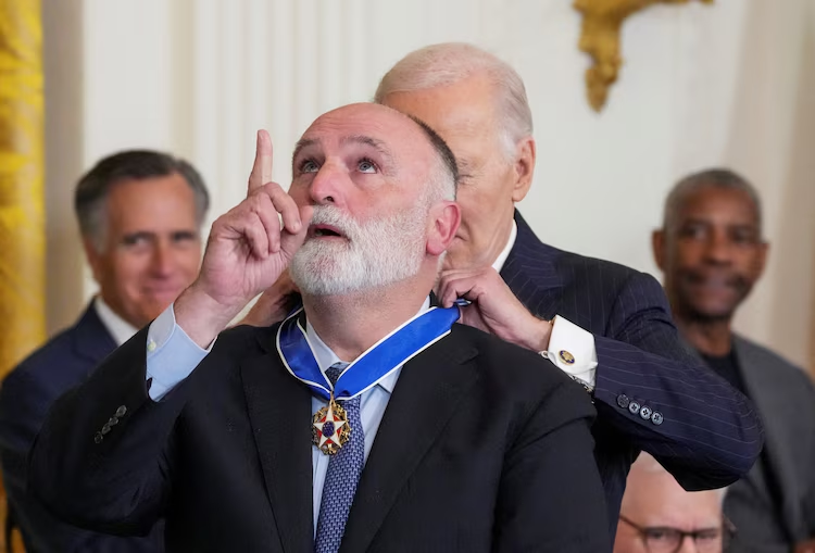 Who Are The Presidential Medal of Freedom Recipients 2025? 2 President Joe Biden presents the Presidential Medal of Freedom to Chef José Andrés in the East Room of the White House, in Washington, D.C., Jan. 4, 2025. (Image Credit: Ken Cedeno / Reuters)