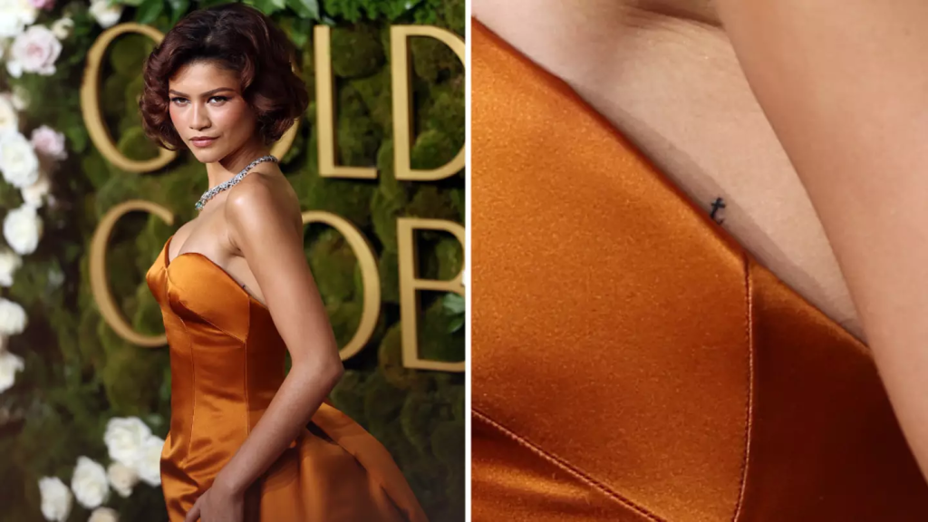 Is Zendaya Engaged? Rumor Sparks At Golden Globes Red Carpet 2 The "Dune" actress seems to have a new tattoo in honor of her boyfriend, Tom Holland. (Image Credit: Matt Winkelmeyer / WireImage)