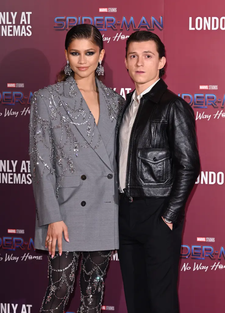 Is Zendaya Engaged? Rumor Sparks At Golden Globes Red Carpet 3 Zendaya and Tom Holland at the “Spider-Man: No Way Home” premiere in London. (Image Credit: WireImage)