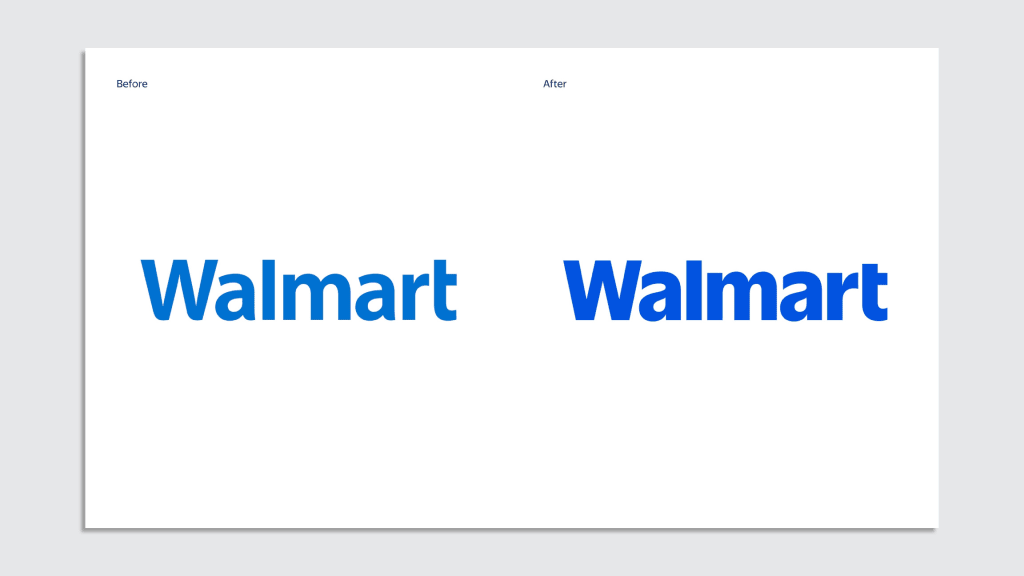 Old Walmart font (left) and new Walmart font (right). (Image Source: Walmart)