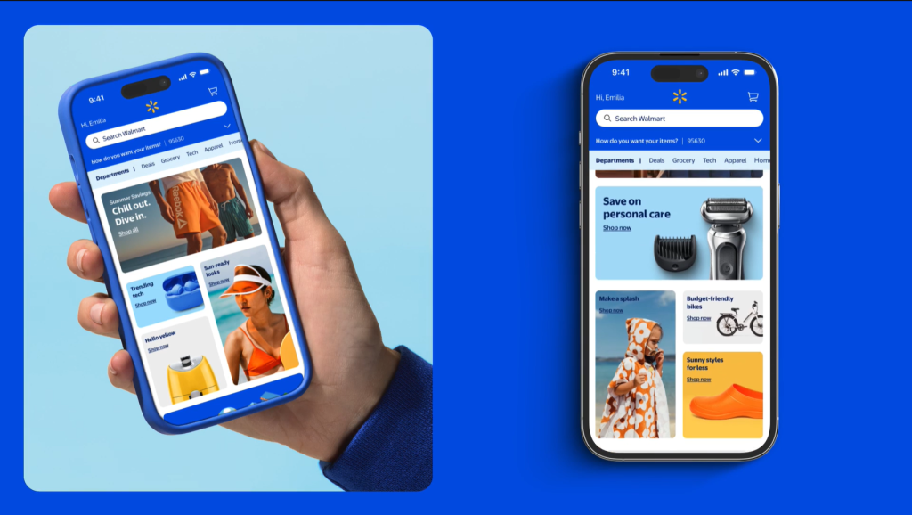 New Walmart logo with a new interface look for it's app. (Image Source: Walmart)