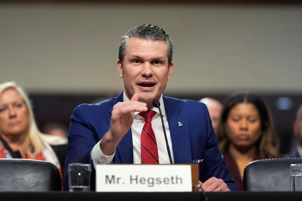 Pete Hegseth’s Confirmation Hearing For Secretary of Defense Pete Hegseth, Donald Trump's Cabinet pick to be Defense secretary, appears before the Senate Armed Services Committee for his confirmation hearing, at the Capitol in Washington, Tuesday, Jan. 14, 2025. (Image Credit: Alex Brandon / AP)