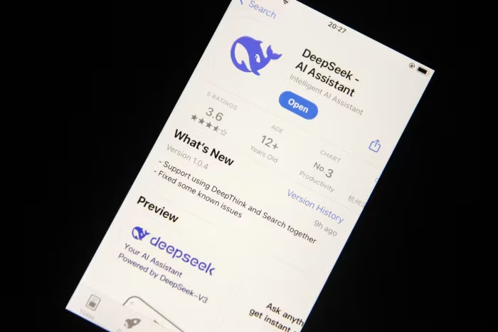 Chinese AI Breakthrough: What Is DeepSeek? 1 Chinese AI start-up app DeepSeek has overtaken ChatGPT to become the top-rated free application on Apple’s App Store in the US, UK and China. (Image Credit: The Wall Street Journal)