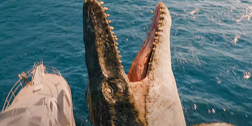 Jurassic World Rebirth Trailer: New Era, Cast, and Dinosaurs 11 The Mosasaurus in "Jurassic World Rebirth" trailer. (Image Credit: Universal Pictures)