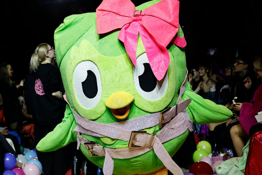 Duolingo Mascot Owl Is Dead? Jury's Still Out 1 The Duolingo mascot at Hotel Oderberger on January 31, 2025, in Berlin, Germany. (Credit: Isa Foltin / Hoermanseder via Getty Images)