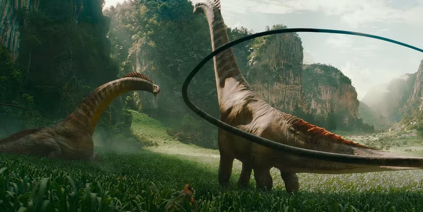 Jurassic World Rebirth Trailer: New Era, Cast, and Dinosaurs 4 The Titanosaurus in Jurassic World Rebirth trailer. (Image Credit: Universal Pictures)