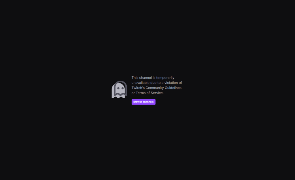 Hasan Banned From Twitch After 'Kill Rick Scott' Comment 2 Hasan Piker banned from Twitch, with his channel now showing "This channel is temporarily unavailable due to a violation of Twitch's Community Guidelines or Terms of Service."