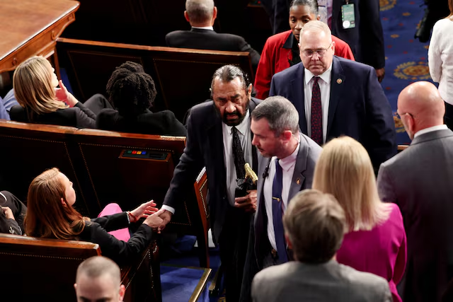Democrat Al Green Kicked Out After Disrupting House Chamber 2 Rep. Al Green escorted out after shouting during U.S. President Donald Trump's speech to a joint session of Congress, in the House Chamber of the U.S. Capitol in Washington, D.C., U.S., March 4, 2025. (Image Credit: REUTERS)