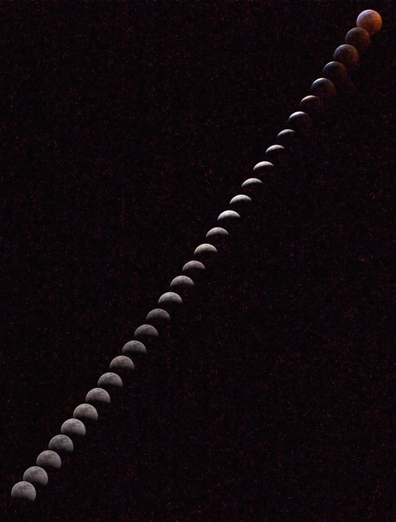 How To Watch The Blood Moon Eclipse Tonight? 3 The phases of the 2019 blood moon total lunar eclipse captured in Huntsville, Alabama. (Image Credit: Dr. Renee Weber)