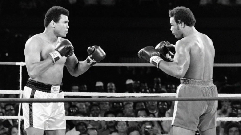 From left to right: Muhammad Ali and George Foreman. A throwback image from the Rumble in the Jungle highlights Foreman’s legendary status in boxing. (Image Credit: AFP)