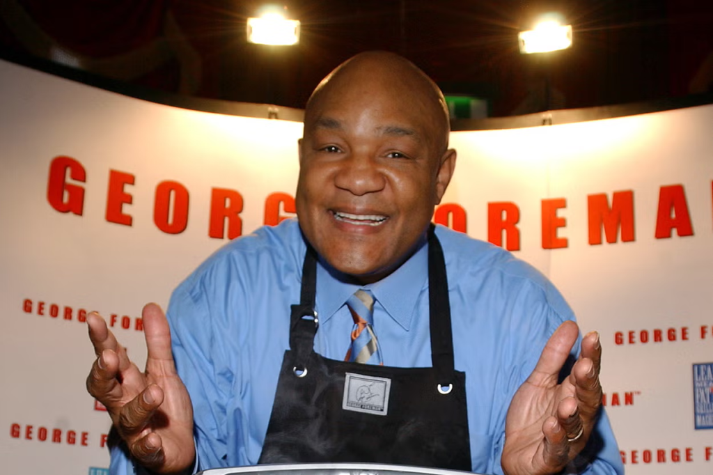 George Foreman launched his "Lean, Mean Fat Reducing Grilling Machine" November 22, 2001. (Credit: Getty Images)