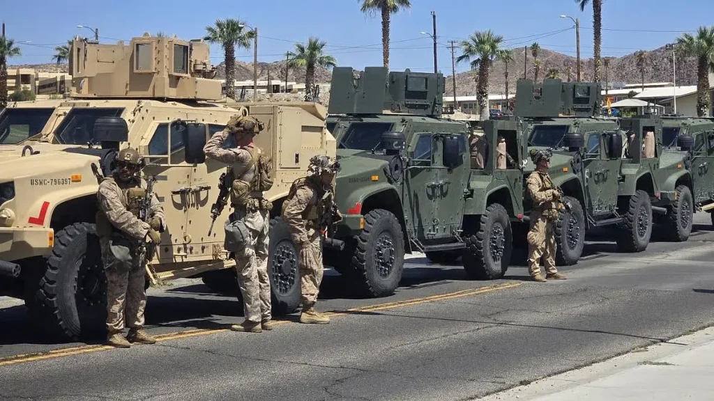 700 Marines Deployed to LA Riots President Donald Trump Deploys 700 Marines To Los Angeles Amid ICE Protests in LA Riots. (Image Credit: Twitter / X @USNorthernCmd)