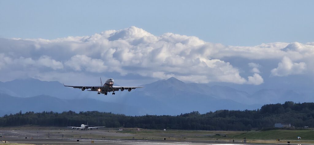 Alaska Airlines Plans 8-Hour Anchorage to Tokyo Route 1 Ilyushin IL 96 taking off from Ted Stevens International Airport (ANC) 01