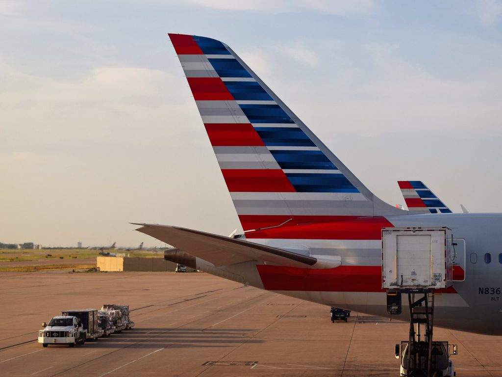 American Airlines Airbus A321neo aircraft parked at JFK airport terminal