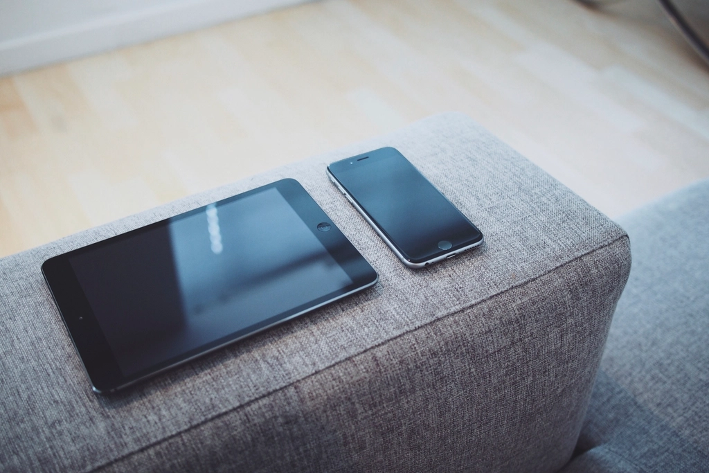 black iPad mini next black