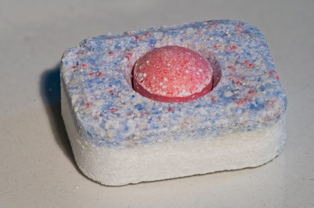 Dishwasher tabs beat powders in Choice test, cheapest product fails Stack of dishwasher detergent tablets and powder on a kitchen counter
