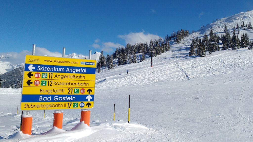 Snow-covered slopes at a small ski resort in the European Alps