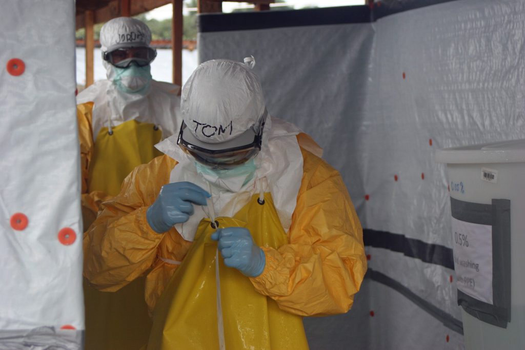 CDC Director exiting Ebola treatment unit