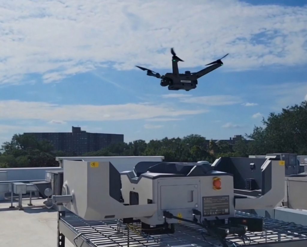 DJI Dock 4 automated drone station with Matrice 5TD drone