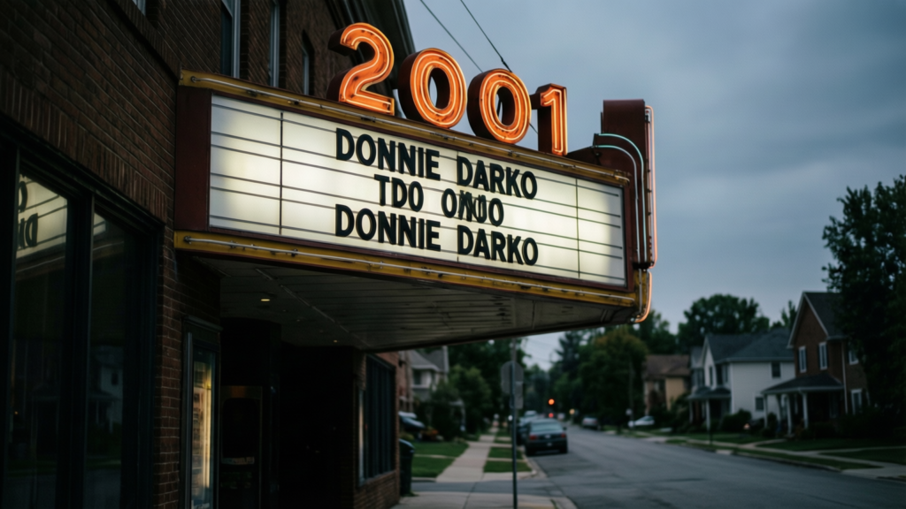Donnie Darko: A 2001 THR Review of Richard Kelly’s Cult Classic Donnie Darko review poster featuring Jake Gyllenhaal