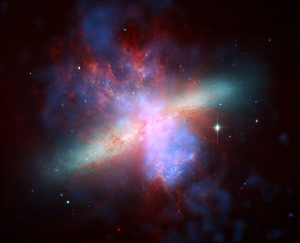 Hubble and Chandra Data Sonified Into Eagle Nebula Sound 3 M82 Chandra HST Spitzer