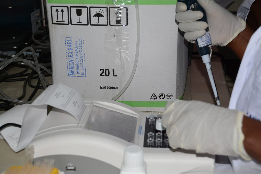 Testing in a Medical Lab Laquintinie Hospital Douala