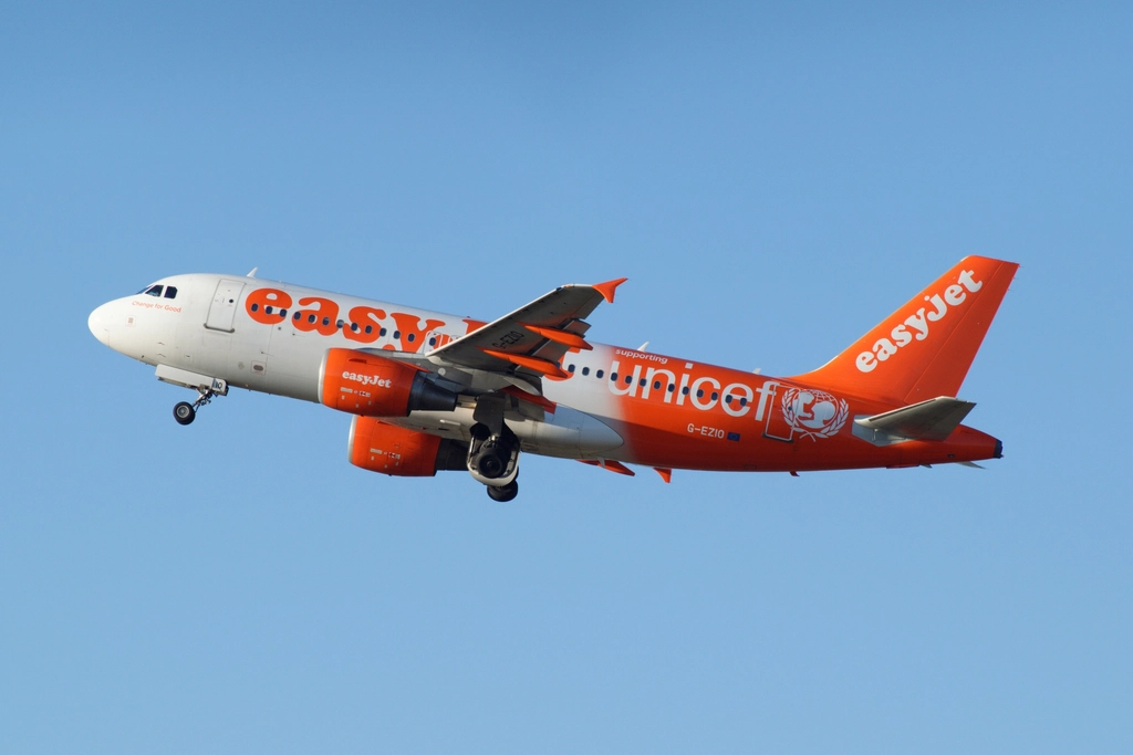 EasyJet airlines flight, location unknown