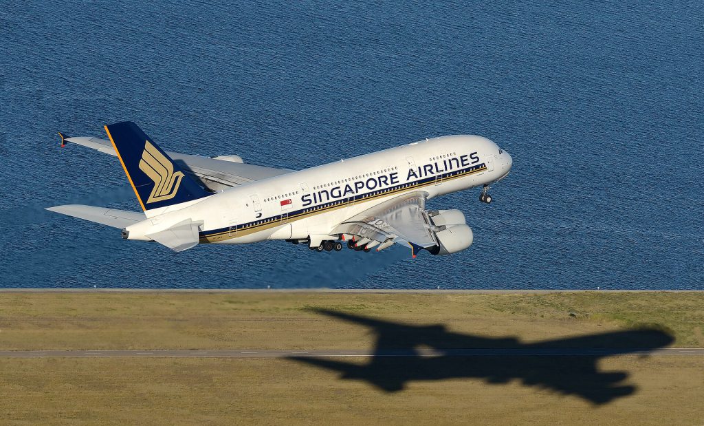 Singapore Airlines Airbus A380 at Sydney Airport room added