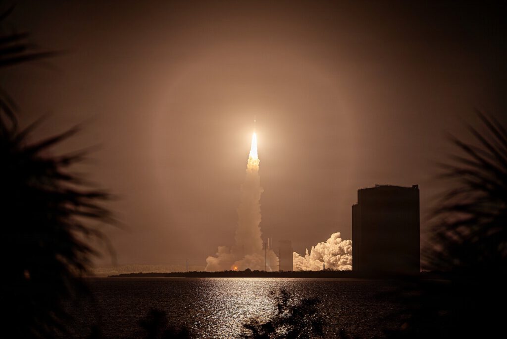 Amazon Leo satellite in orbit above Earth