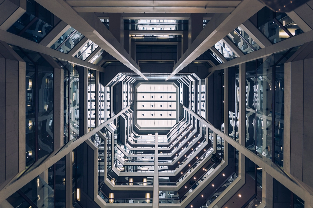 Center of a building lobby