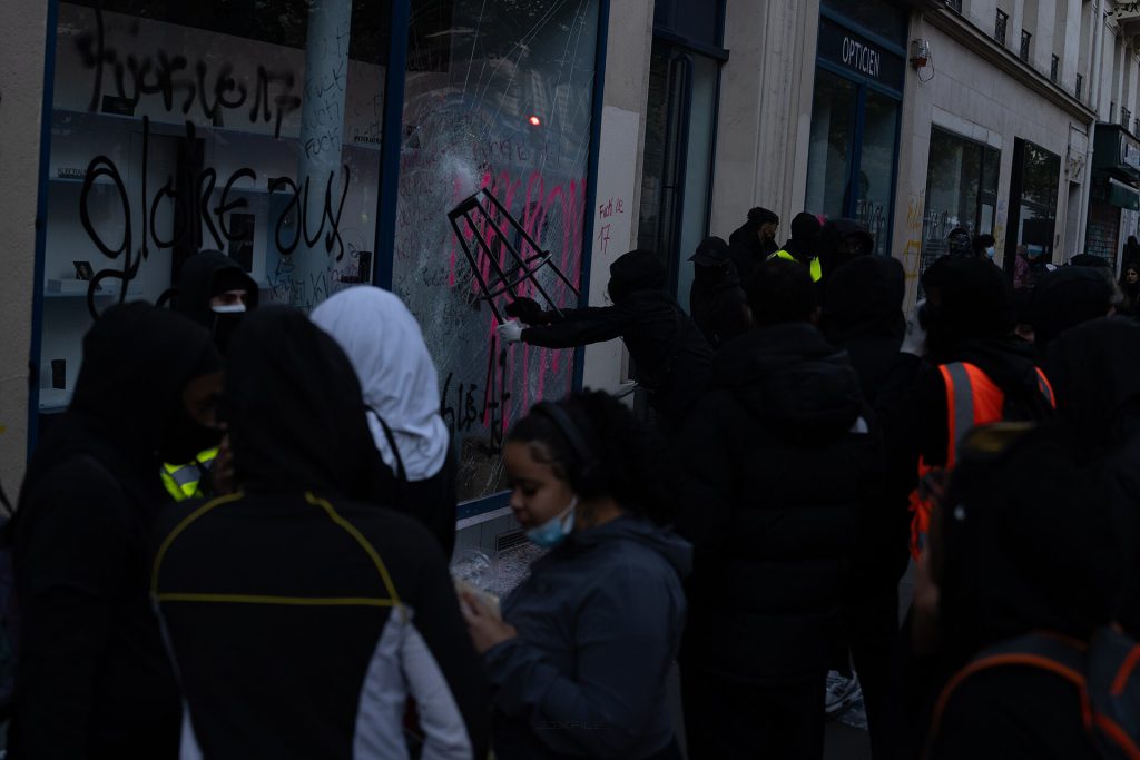 French Government in Crisis After Record Violence 2 Paris riots, 17 October 2026 Smashed and graffitied shopfront JJxFile