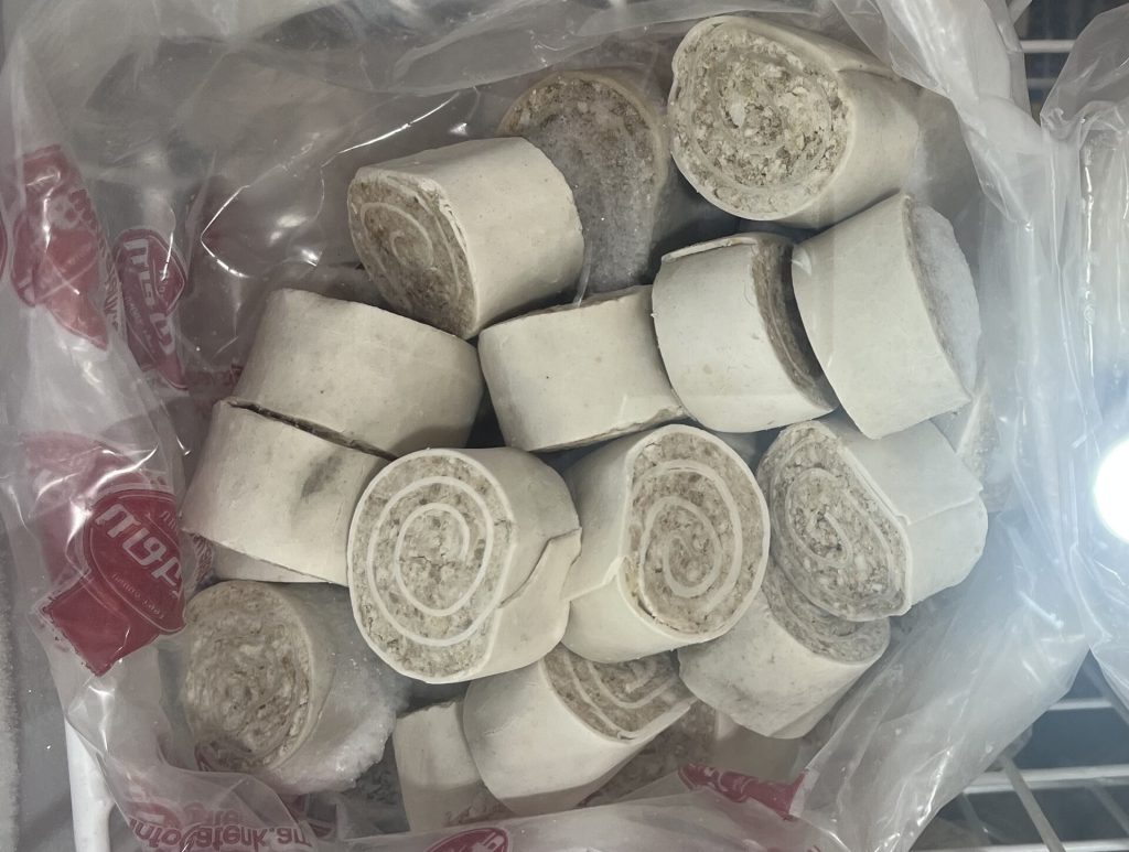 Lavashov rulet in an armenian supermarkets freezer