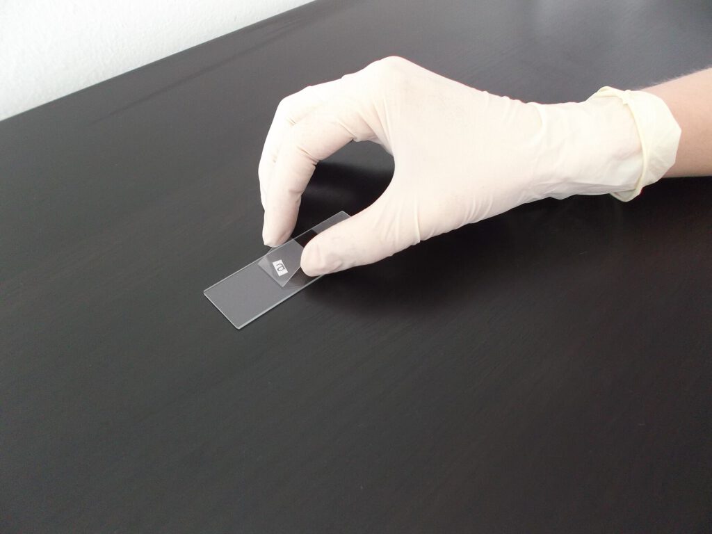 Microscope slide and cover slip