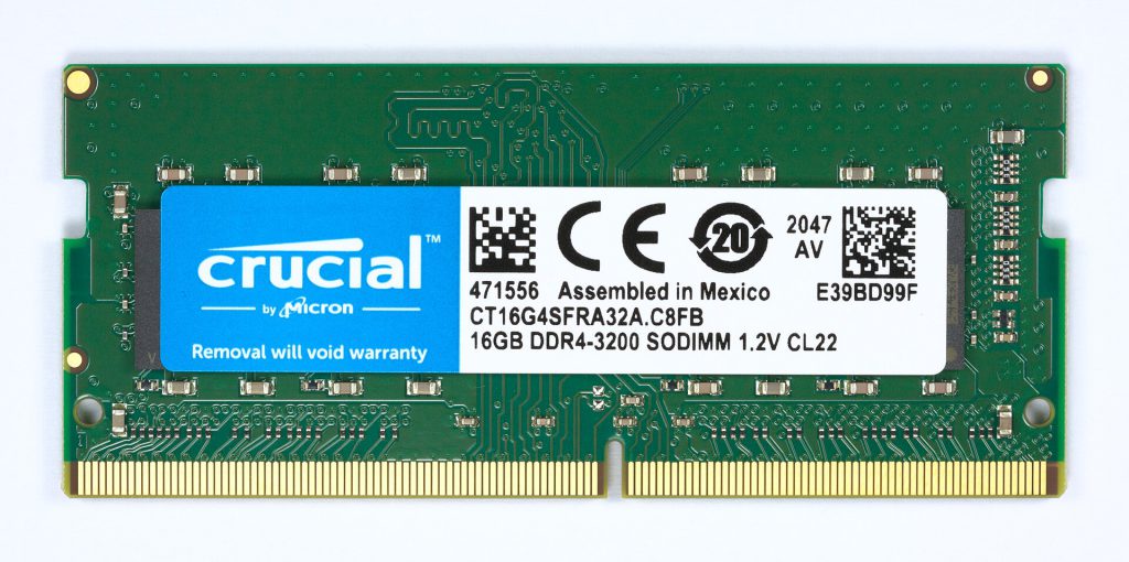 DDR 4 RAM SO DIMM 16GB by Micron top front PNr°
