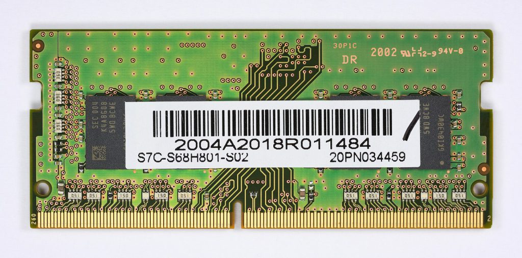 Close up of DDR4 RAM sticks on a motherboard