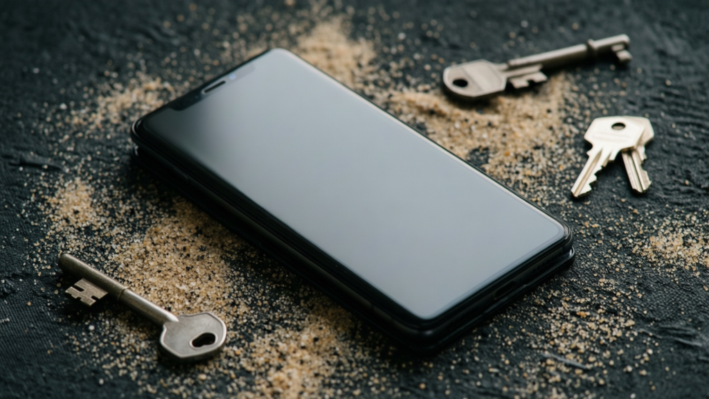 iPhone Duo Durability Test Reveals Scratch Vulnerability and Hinge Limits Close up of iPhone Duo screen showing scratches and crease