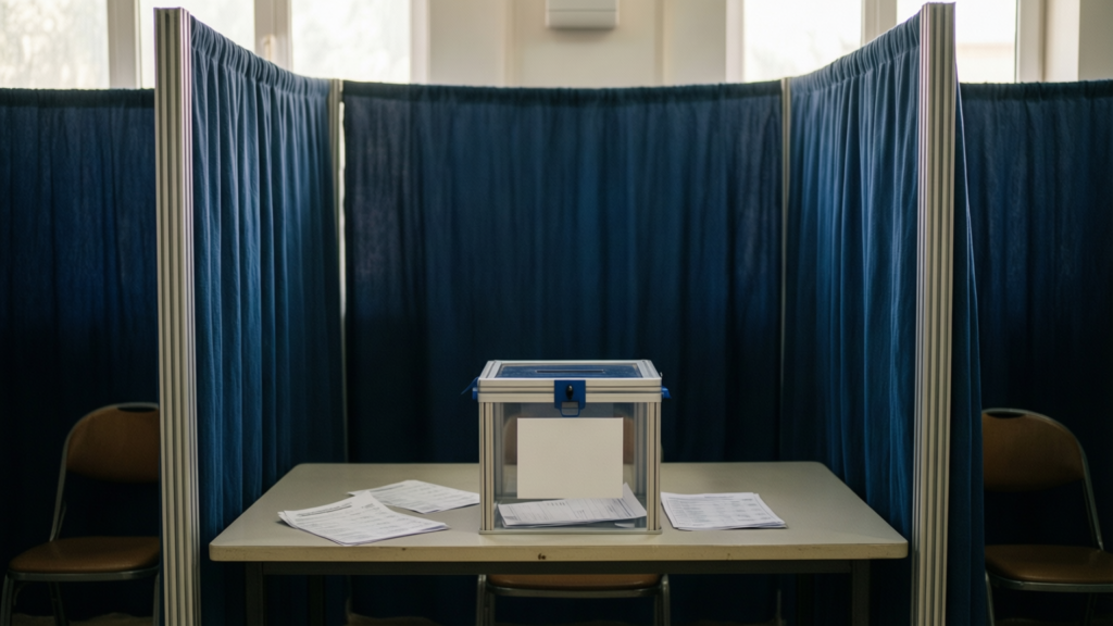 Israel Election Exit Polls Show Deadlock Between Netanyahu and Eisenkot Voters waiting in line at a polling station during the Israel election exit polls