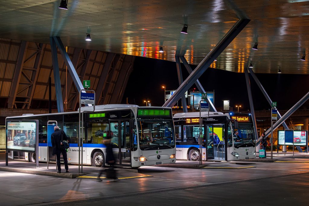 Bus station at Zurich airport