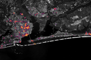 Landsat 9 Captures Autumn Colors in Poland's Bieszczady Mountains 1 Nighttime lights along the Florida Panhandle coast on October 11, 2026, after Hurricane Isaias, with fewer and dimmer lights in Pensacola and Destin and gaps along the road between them.