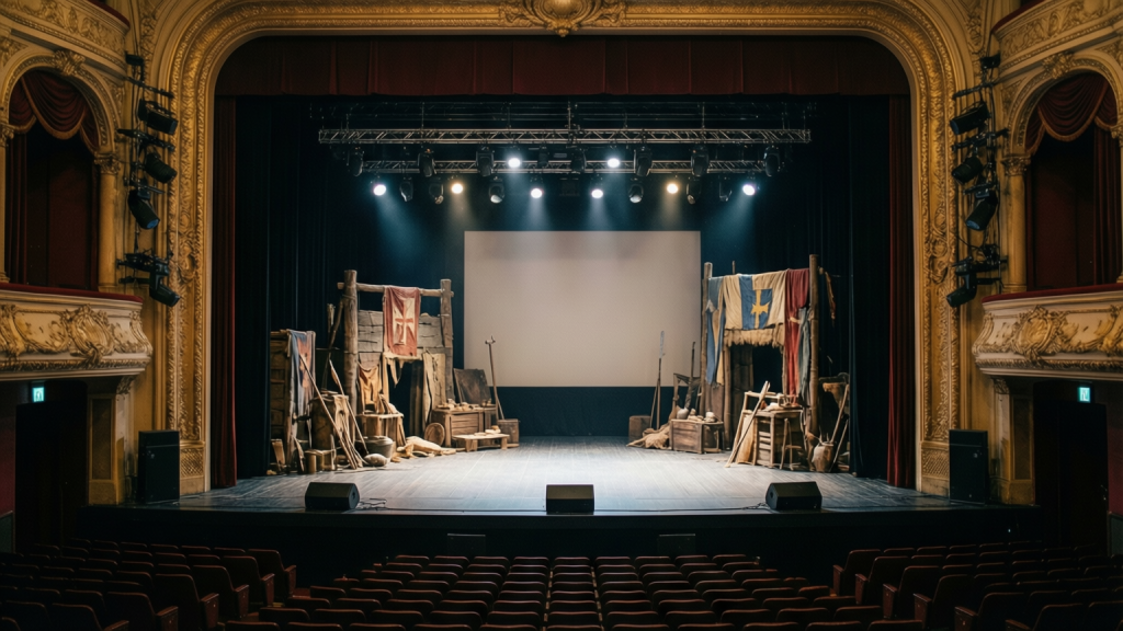 The Mad King stage play poster featuring medieval imagery