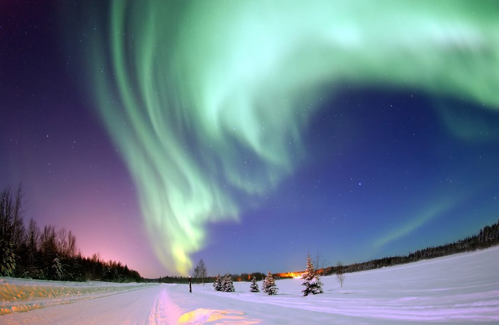 Mars and the Beehive Cluster Appear Under Aurora in Sweden 3 Aurora borealis over Eielson Air Force Base, Alaska