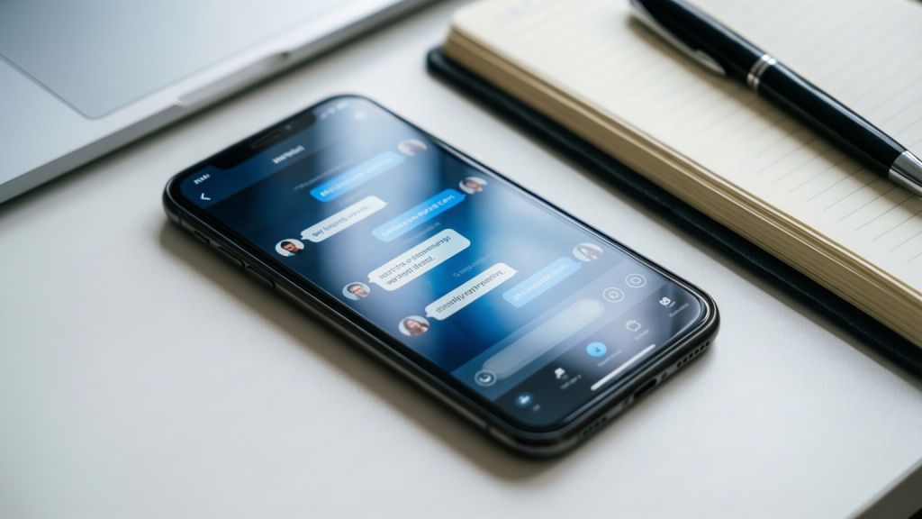 Smartphone displaying Meta Muse AI assistant interface on a desk