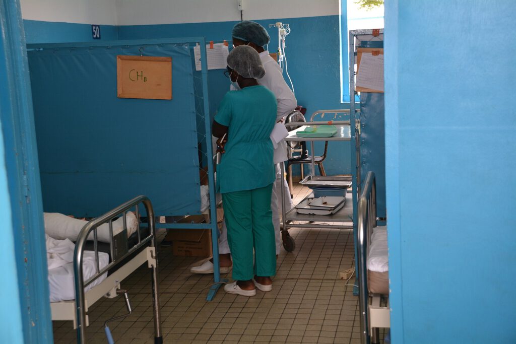 Doctor and a nurse in a Hospital room Cameroun