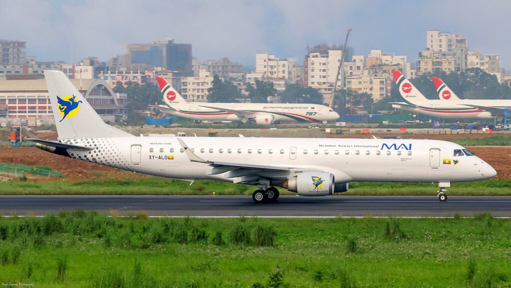 Myanmar Airways International   XY ALO   Sittwe   Embraer ERJ 190LR   MSN 529   HSIA