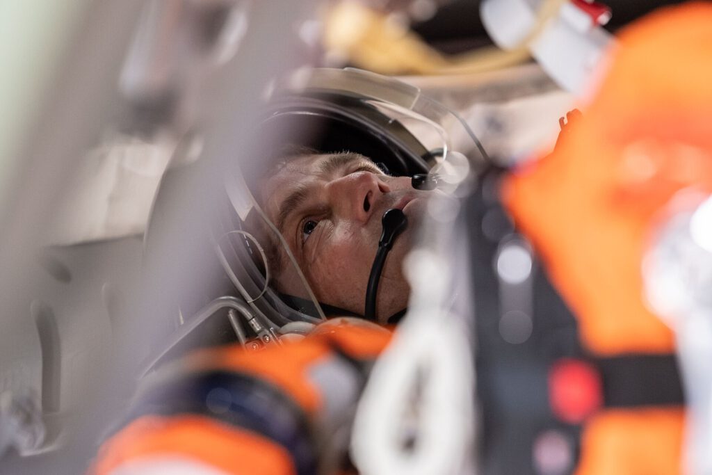 NASA astronaut and Artemis II commander Reid Wiseman during Post Insertion and Deorbit Preparation training (jsc2025e