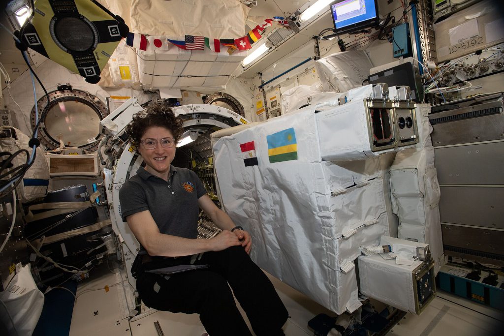 ISS 61 Christina Koch works inside the Kibo lab (1)