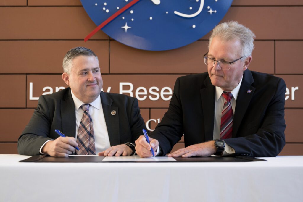 NASA and Virginia Partner for Energy Resilience Solar panels and weather monitoring equipment at NASA Langley Research Center
