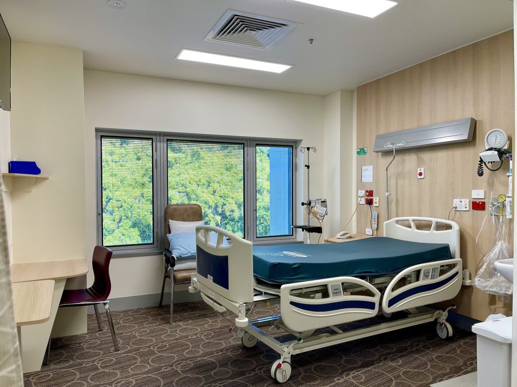 Patient bedroom, Brisbane Private Hospital Front Building, Brisbane